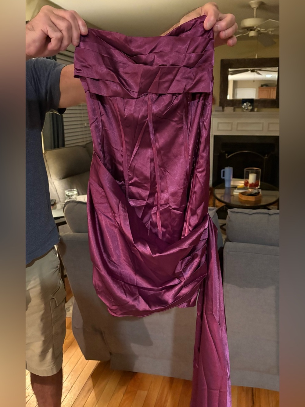BRAND NEW HOMECOMING Pollyboutique Mulberry Draped Corset Short Dress
